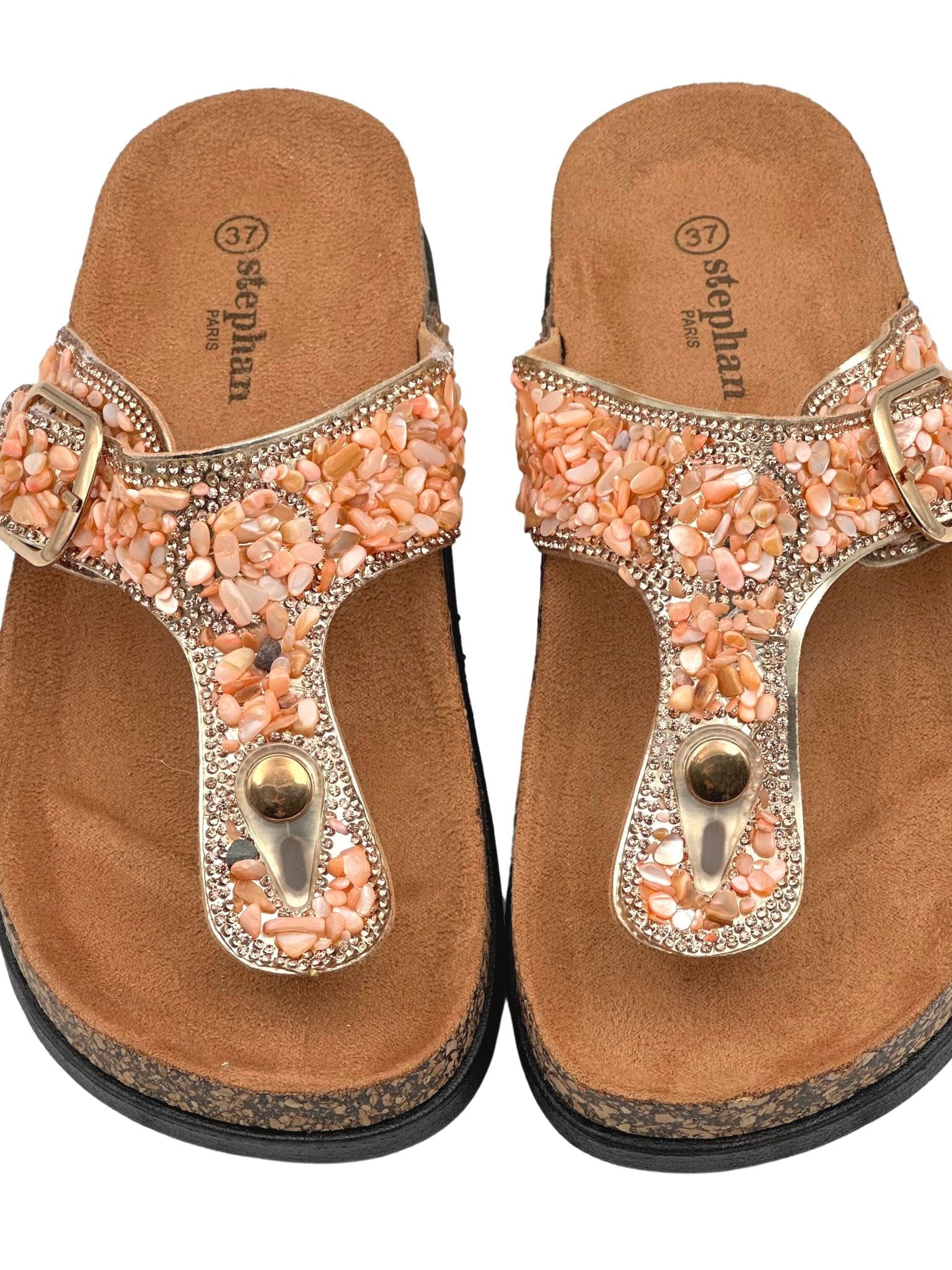 Rosalia - Sandaler med stenar och spänne - Black